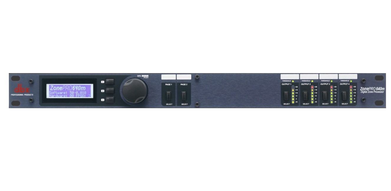 dbx ZonePro 640m – Processeur de gestion audio multi-zones 6 entrées / 4 sorties