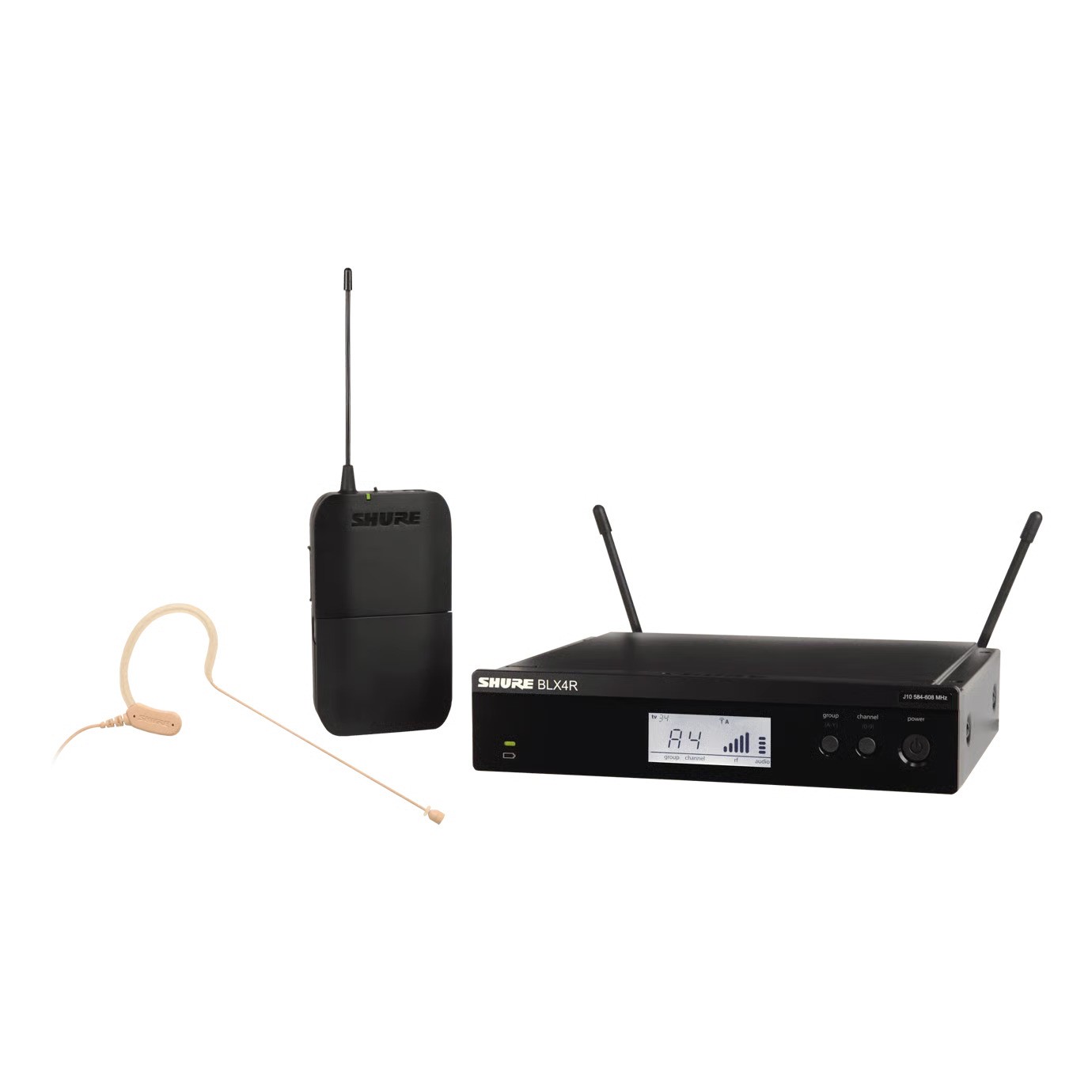 Shure BLX14RE/MX53 – Système sans fil UHF rackable avec micro serre-tête MX153