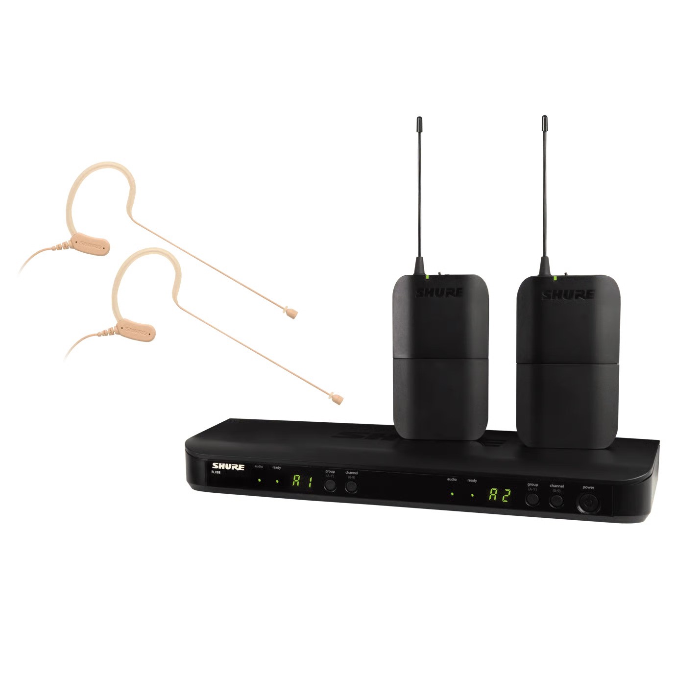 Shure BLX188E/MX53 – Système sans fil double avec deux micros serre-tête MX153