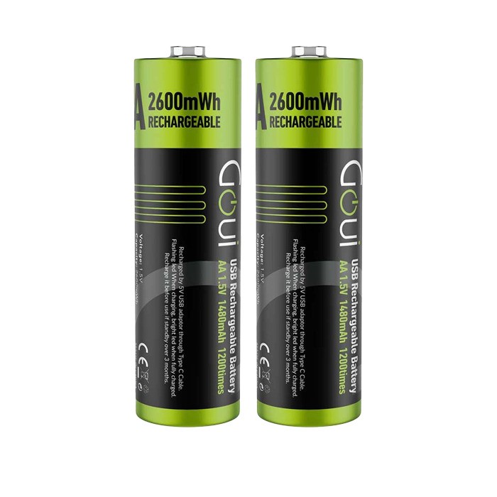 Goui Piles AA Rechargeables : Performance Haute Capacité et Longue Durée (NiMH/Lithium)