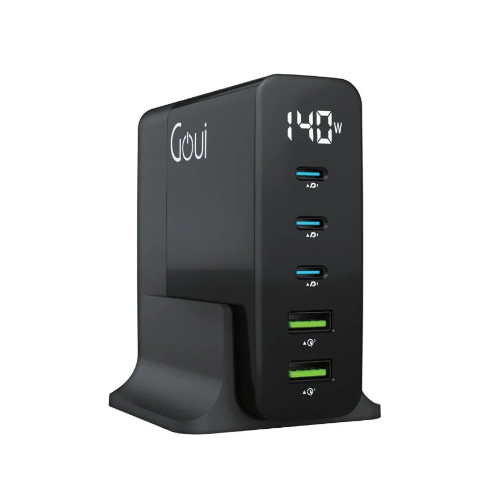 Goui GaN 140 W : Station de Charge de Bureau 5 Ports avec Power Delivery 140 W et Technologie GaN Ultra-Efficace