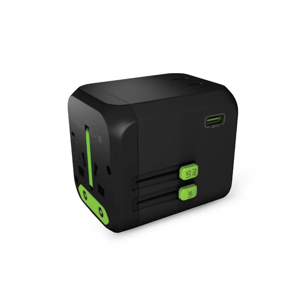 Goui UniqPD : Chargeur de Voyage Universel 30 W avec Livraison d'énergie, Double Port et Adaptateur Mondial