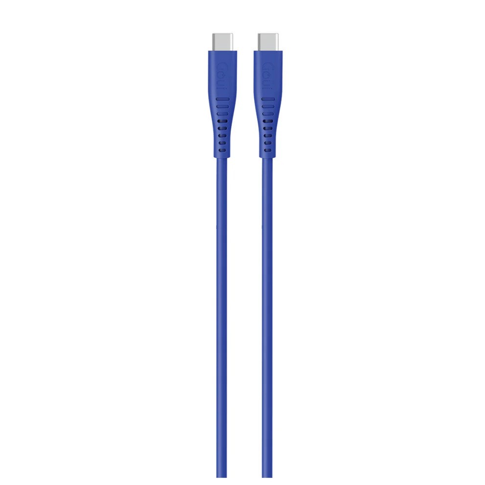 Goui SILICON : Câble USB-C vers USB-C 60 W en Silicone Anti-Nœuds - Bleu