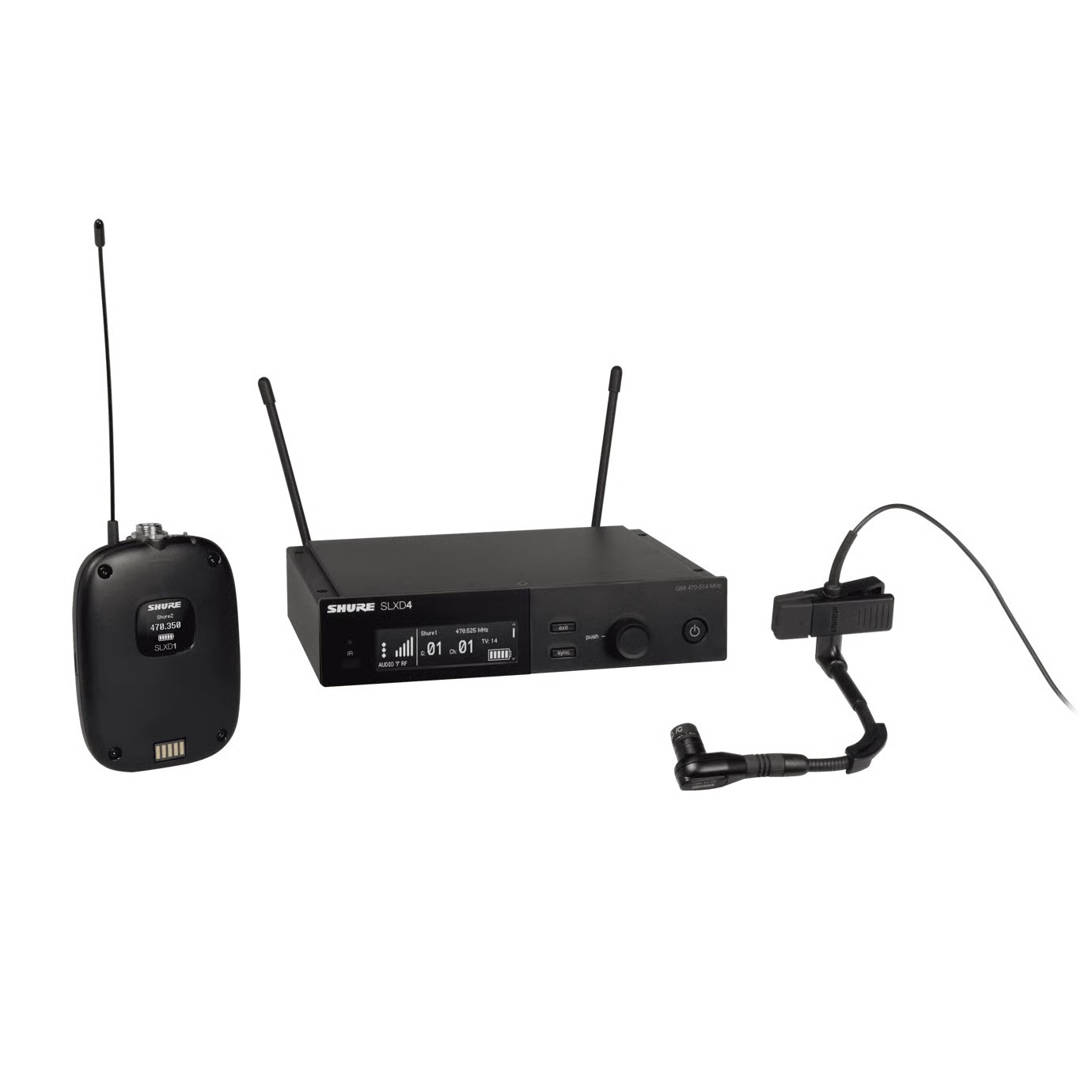 Shure SLXD14E/98H : Système Numérique Sans Fil pour Instruments avec Microphone Beta® 98H/C