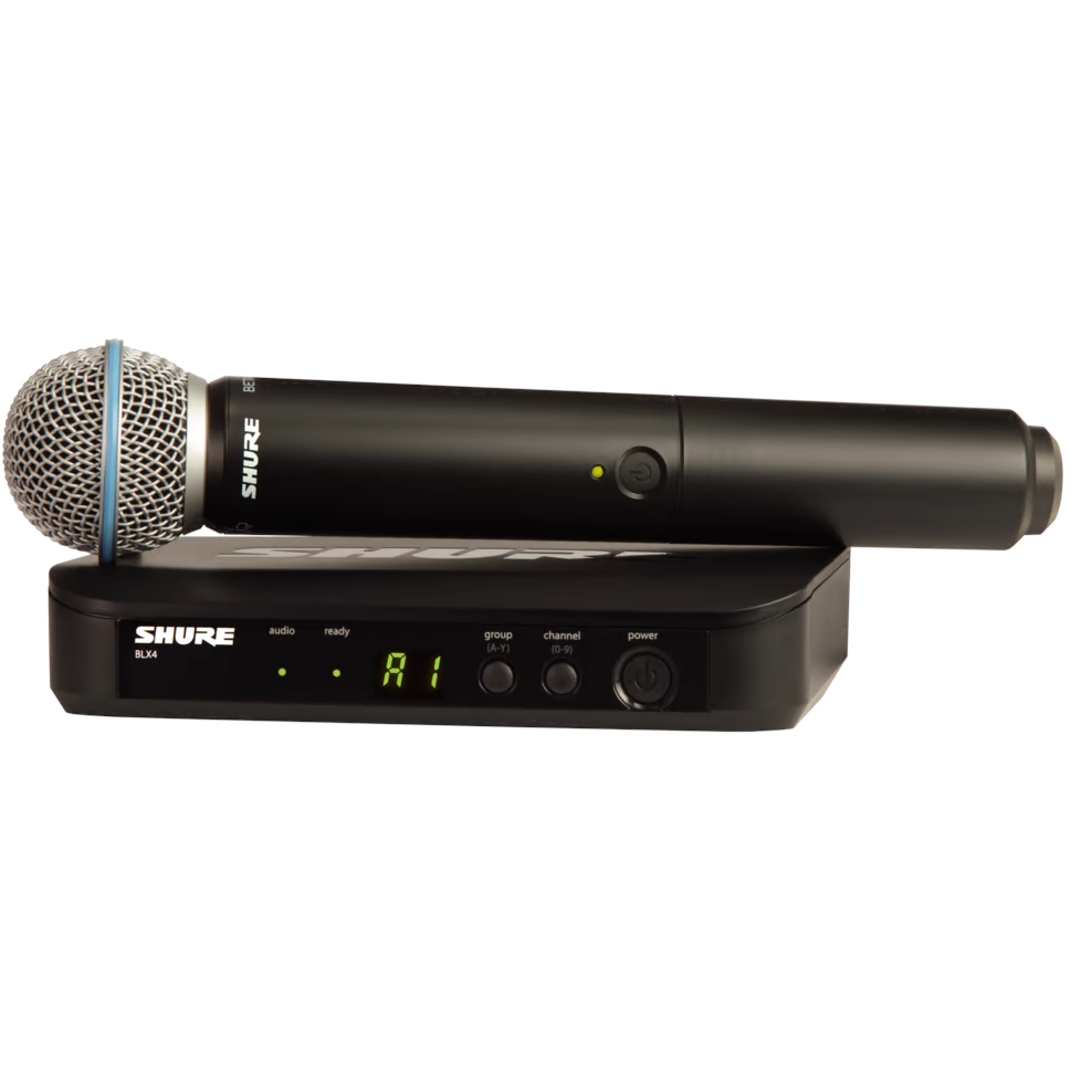 Shure BLX24E/B58 – Système sans fil UHF à main avec micro chant Beta 58A (bande H8E, 518–542 MHz)