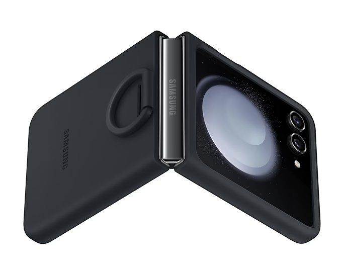 Coque en silicone avec anneau pour Galaxy Z Flip5 - Abricot - Image 2