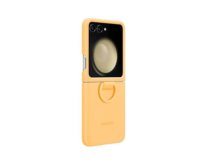 Coque en silicone avec anneau pour Galaxy Z Flip5 - Abricot - Image 4