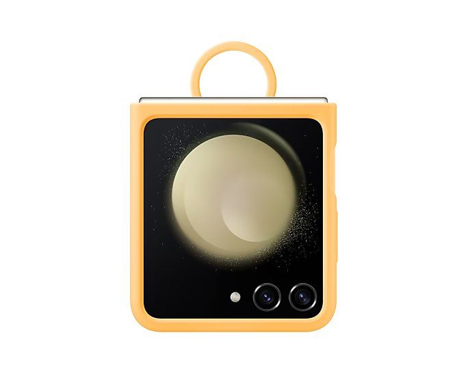 Coque en silicone avec anneau pour Galaxy Z Flip5 - Abricot - Image 1