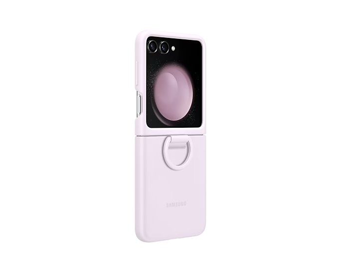 Coque en silicone avec anneau pour Galaxy Z Flip5 - Lavande - Image 3
