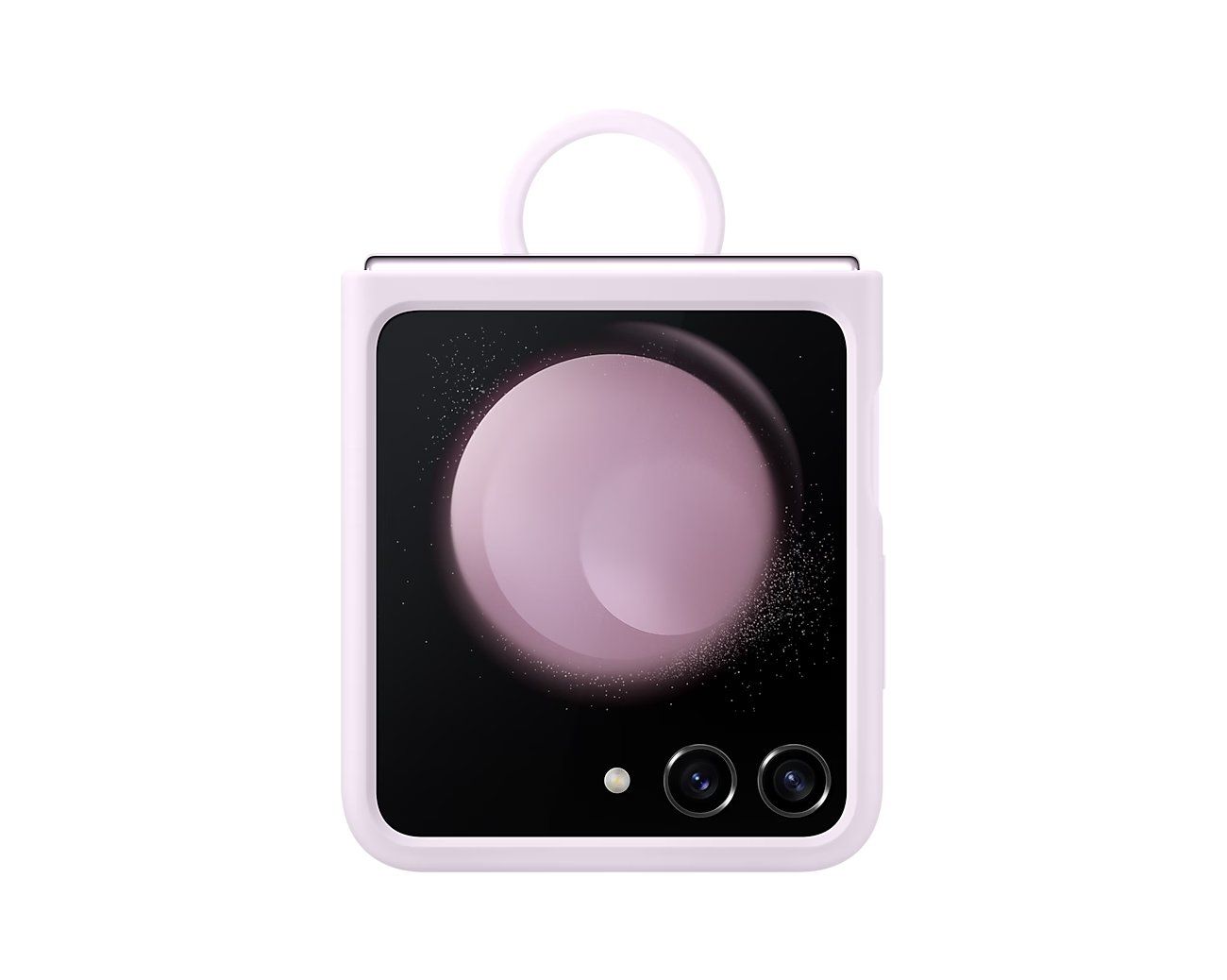 Coque en silicone avec anneau pour Galaxy Z Flip5 - Lavande - Image 1