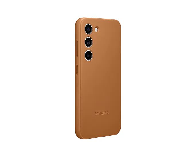 Coque en cuir pour Galaxy S23 - Camel