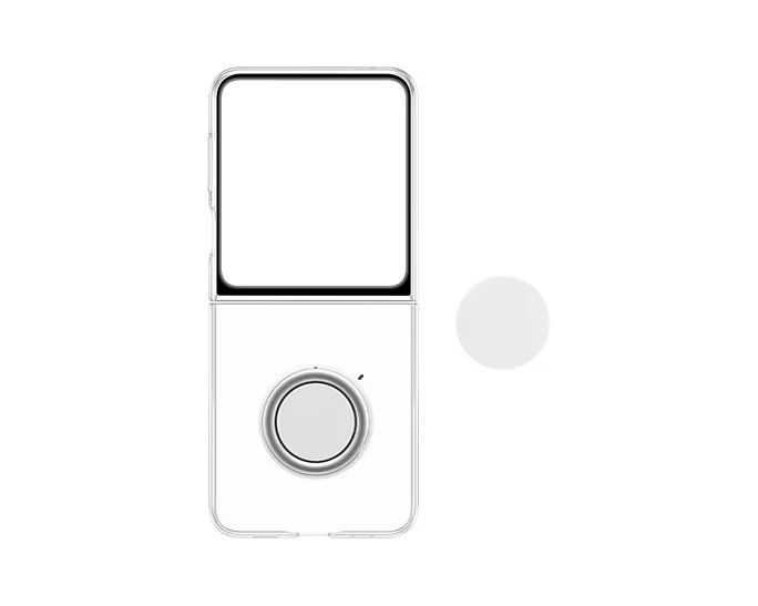 Coque transparente avec support amovible pour Galaxy Z Flip5 - Image 2