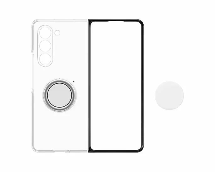 Coque transparente avec support amovible pour Galaxy Z Fold5 - Image 3