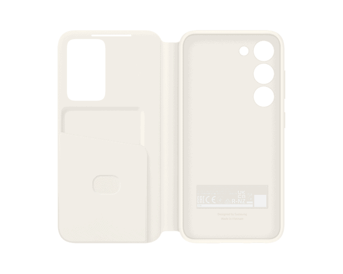 Etui Clear View avec porte-carte pour Galaxy S23+ - Crème - Image 2