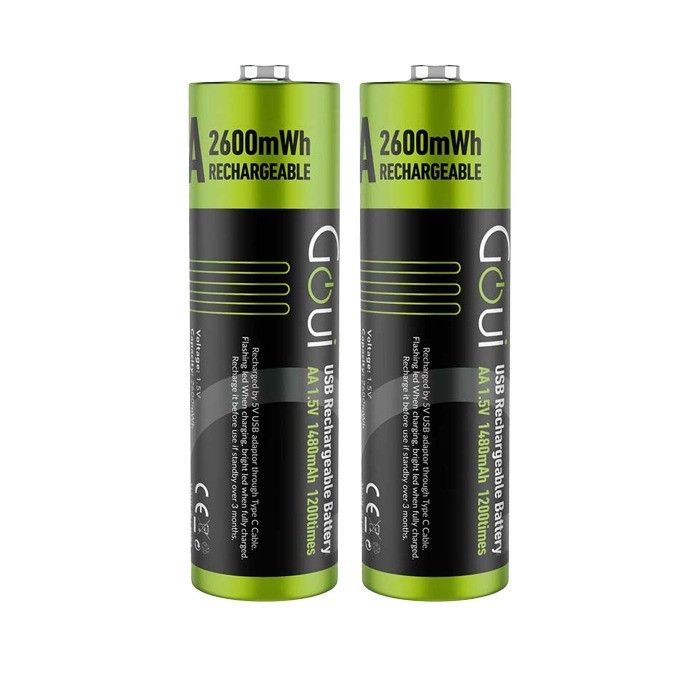 Goui Piles AA Rechargeables : Performance Haute Capacité et Longue Durée (NiMH/Lithium)