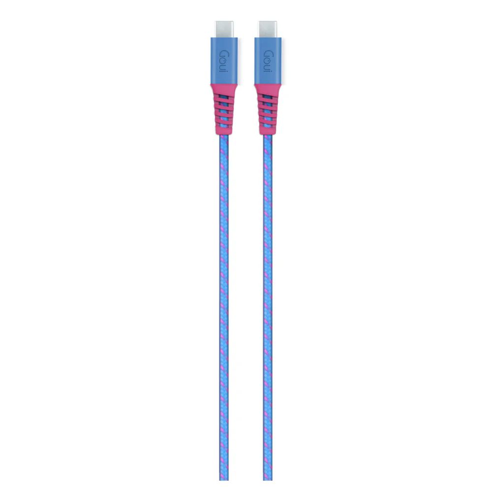 Goui Fashion FLEX : Câble USB-C vers USB-C Bicolore 60 W pour Livraison d'énergie-Bleu / Rose - Image 1