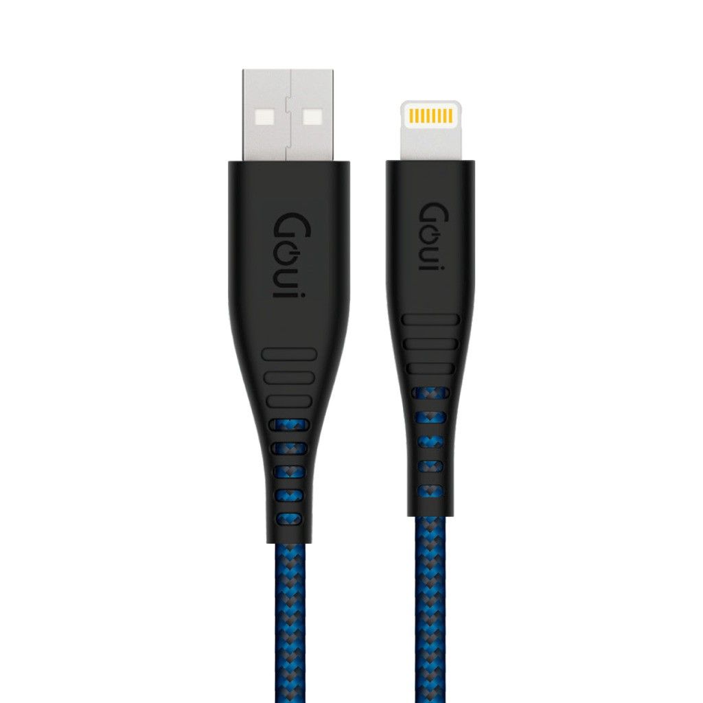 Goui FLEX : Câble USB-C vers Lightning (PD-C94) 1,5 M Certifié MFi - Noir et Bleu Clair - Image 1