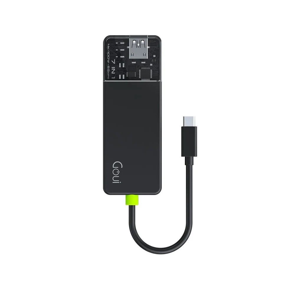 Goui HUB 7-en-1 : Station d'Extension Super Fast avec Livraison d'énergie 100 W et Sortie Vidéo 4K - Image 1